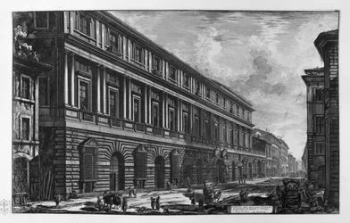 View of the Vidoni Caffarelli Palace (Stoppani Palace). Church of the Gesù